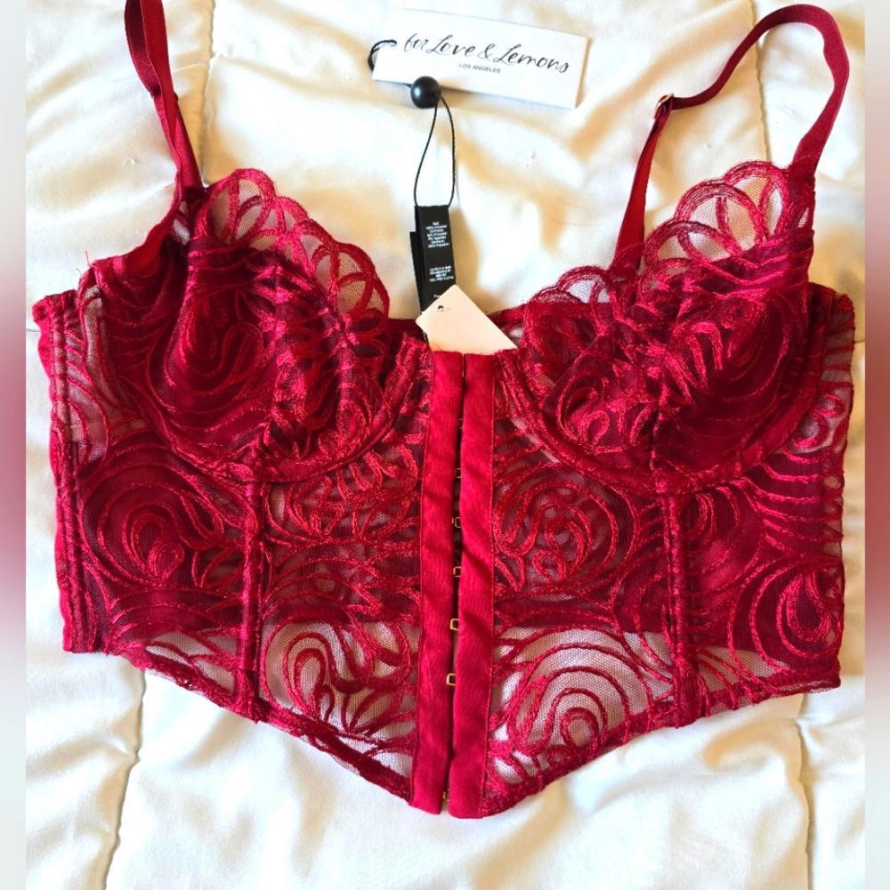 Nwt For Love & Lemons Victoria's Secret Red Bralette